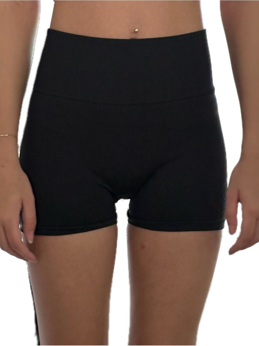 PINK Victoria's Secret High-Waist Black Stretch Bike Shorts